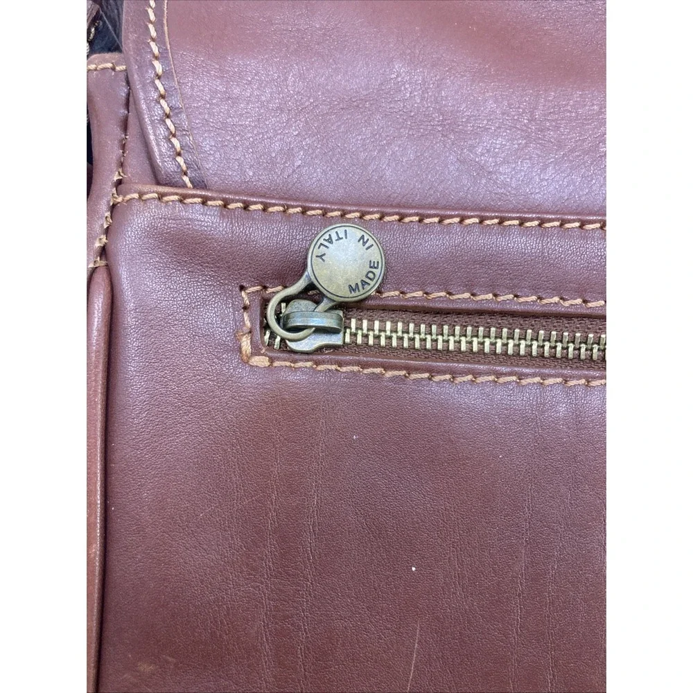 Vtg Italian Leather Messenger‎ Bag Crossbody Purse Commuter Handmade in Italy